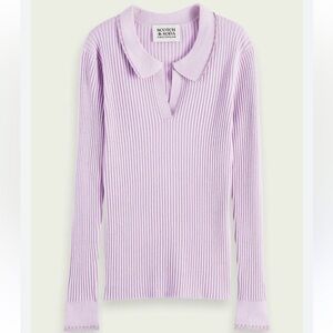 Scotch and Soda Polo Long Sleeve Knit Top